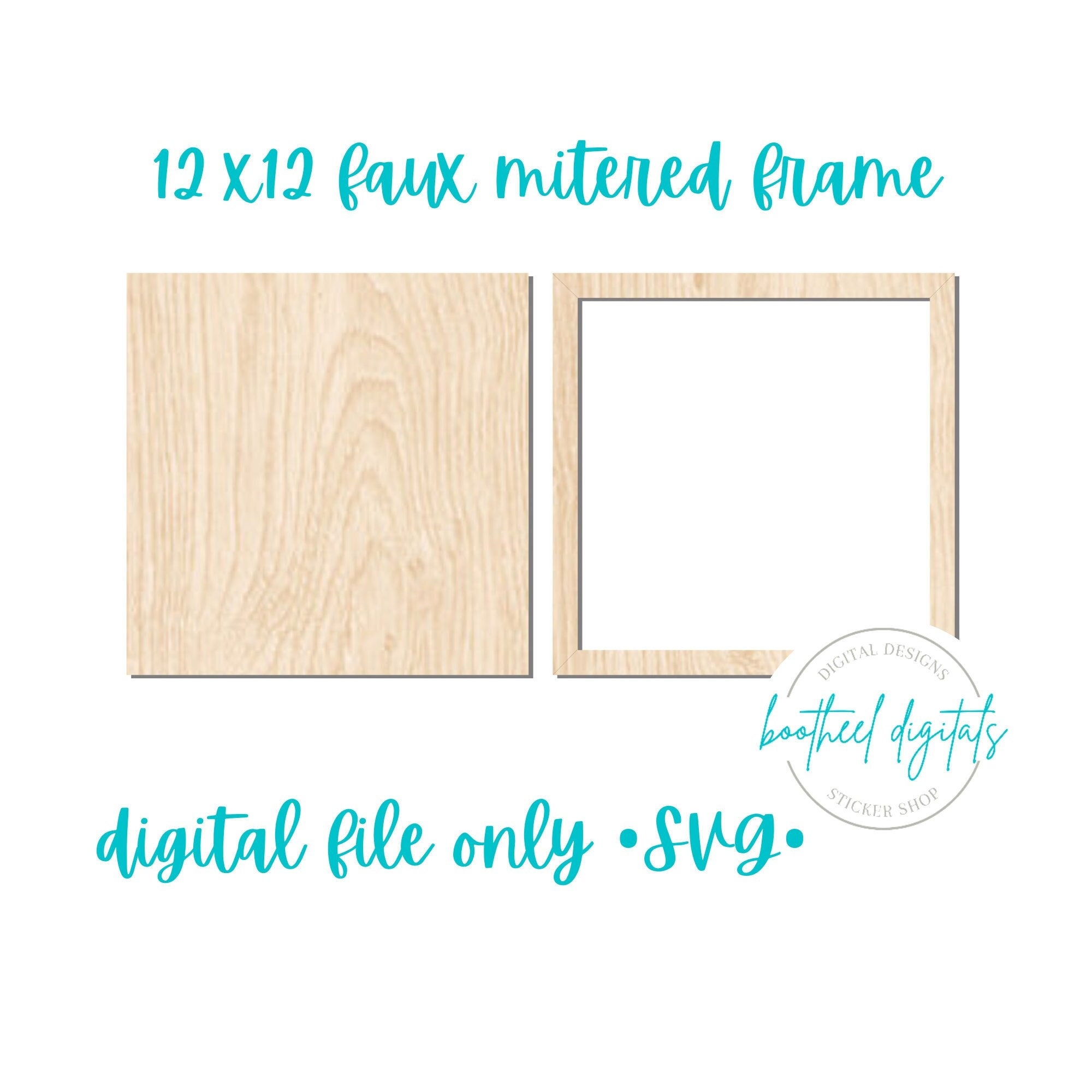 DIGITAL FILE* 12x12 Faux Mitered Framed Sign, Laser Ready File, SVG, Ready To Design