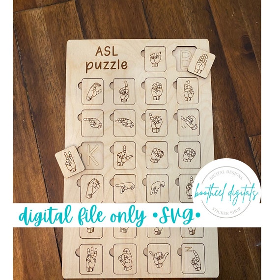 DIGITAL FILE ASL Puzzle Svg American Sign Language Puzzle - Etsy