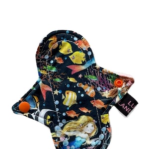 6&quot; Light Flow Cloth Pad | Reusable Cloth | Period Pad | Mermaid Cotton
