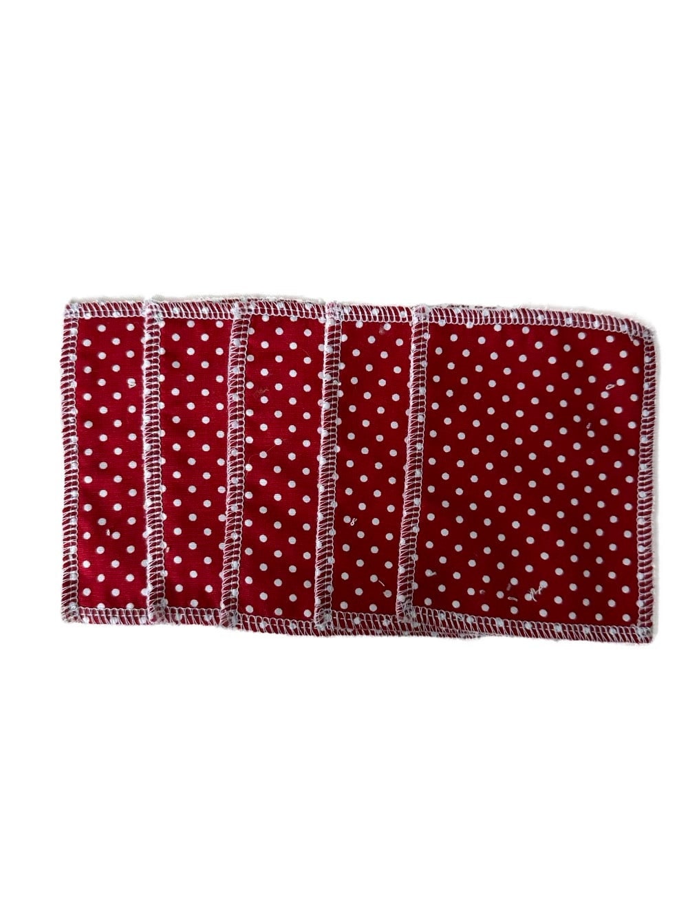 Red Polka Dots Cotton Reusable Wipes | Pack of 5
