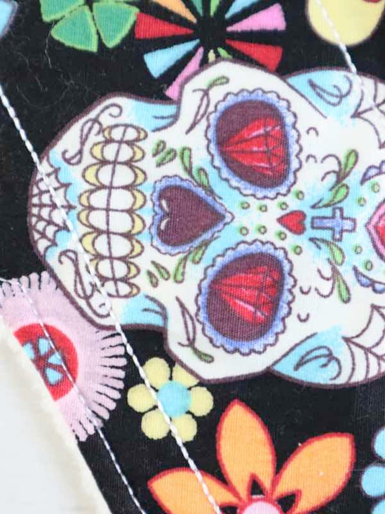 Cloth Menstrual Pad Cloth Sanitary Pad Cloth Pad 10 Light Flow Day of the Dead Black Period Pad Reusable Cloth Pads Reusable