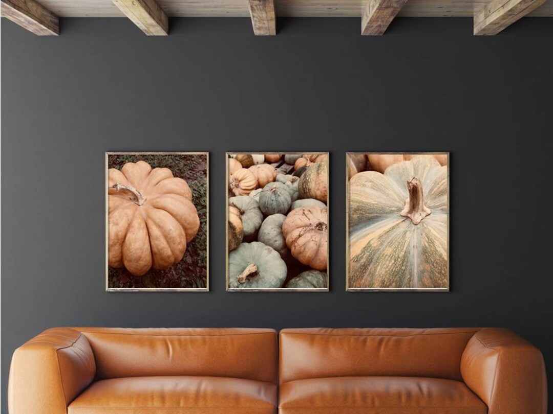 Gallery Wall Set of 3 Fall Photos Wall Art Prints Autumn Colors Sage ...