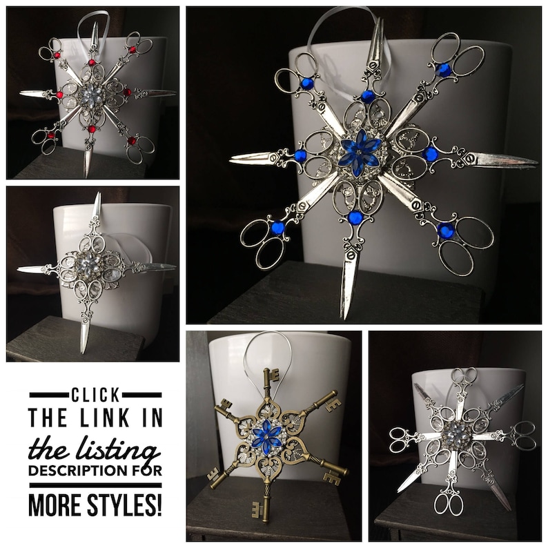Snowflake Christmas Ornament Victorian Christmas Ornament Barber Christmas Ornament Stocking Stuffers Scissor Ornament Large Ornament