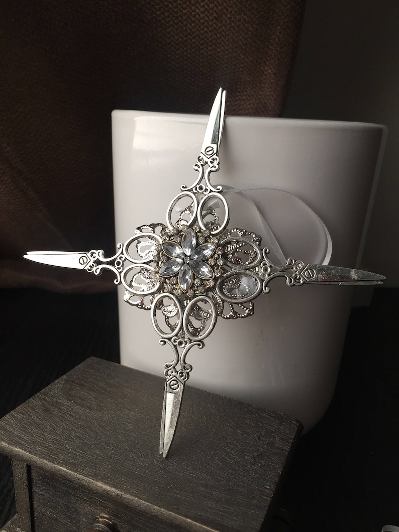 Snowflake Christmas Ornament Victorian Christmas Ornament Barber Christmas Ornament Stocking Stuffers Scissor Ornament Large Ornament