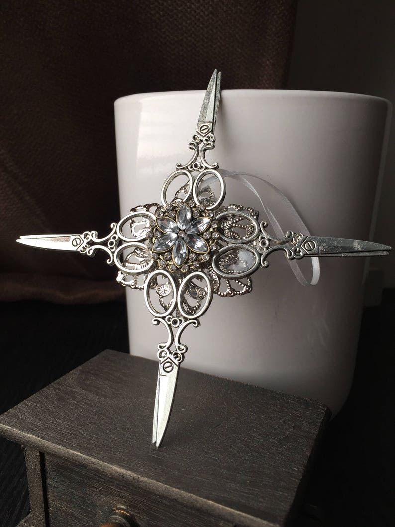 Snowflake Christmas Ornament Victorian Christmas Ornament Barber Christmas Ornament Stocking Stuffers Scissor Ornament Large Ornament