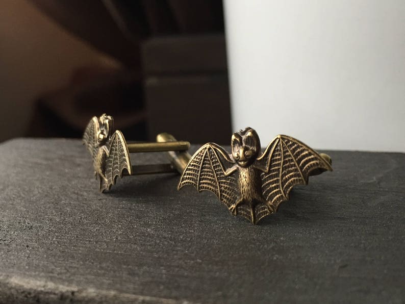 Small Gold Bat Cufflinks Men/'s Gift Gothic Wedding Men/'s Jewelry Cuff Links Gold Gothic Victorian Mens Accessories Bat Cuff Links