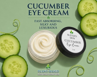 Under Eye Cream for Tired Eyes & Dry Skin – Cucumber Eye Cream Hydrating Moisturizer – Vegan, Plant-Based, Clean Beauty (1 oz)