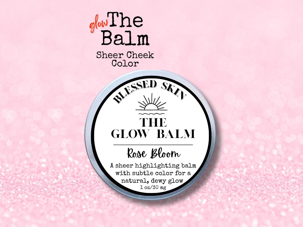 Sheer Cheek Balm Cream Blush Glow Balm Natural Dewy Glow Buildable Color Hydrating Balm Makeup Travel Size 1 oz, All-Natural