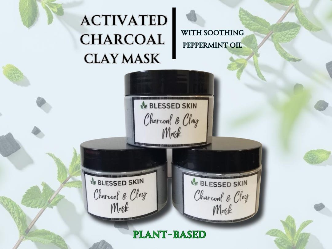 Charcoal & Clay Face Mask: Plant-based Mask for Oily Skin, 2 Oz. - Etsy