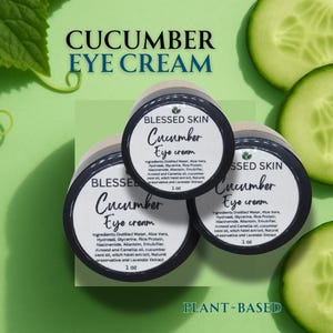 Plant-Based Cucumber Eye Cream, Natural Skin Care for Hydrating and Refreshing Under Eye Moisturizer,  Vegan Eye Cream, Soothing Eye Cream