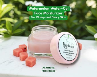 Watermelon Gel Moisturizer for Lightweight Hydration & Glow, Plant-Based – Oil-Free Water Gel Face Moisturizer for Dewy, Smooth-Looking Skin