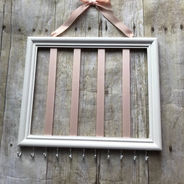 Witte en Blush roze haar boog houder, kwekerij decor, haar accessoires organisator, sieraden opslag, hoofdband en ac