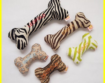Tuff 'n' Stuff Personalized Dog Toy with Squeakers - Various Thick Fabrics - Small, Medium and Large Sizes