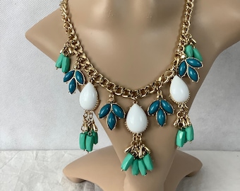 Vintage Jewelry Turquoise Necklace Statement Necklace