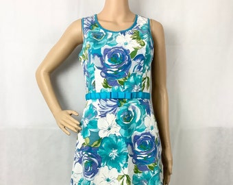 Componix Blue Floral Dress Sleeveless Floral Dress