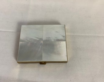 Vintage Mother of Pearl Compact 1950s 1960s Compact Powder Compact