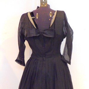 Ferman O&#39;Grady Chiffon Satin Party Dress Illusion Neckline Cocktail Dress Vintage