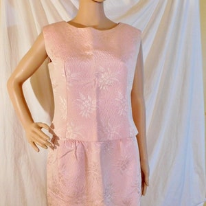 Vintage F Richard Frontman Pink Brocade Cocktail Dress 1960s Couture Cocktail Dress image 1