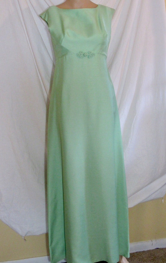 Vintage Evening Gown Mint Green Bridesmaid Gown 19