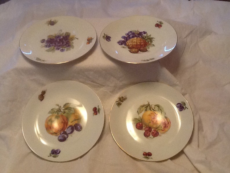 Vintage Bohemia Czechoslovakia Dessert Plates Set of 4