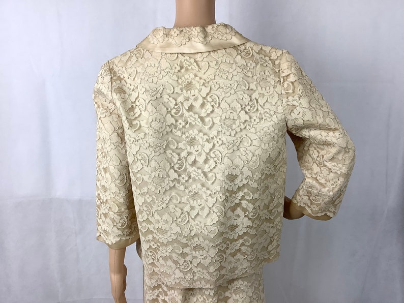 Vintage Bridal Suit Ivory Lace Jacket and Skirt image 5