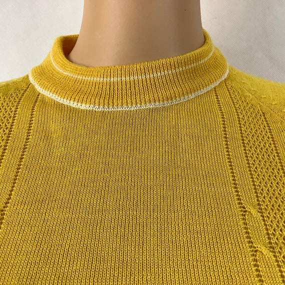 60s - 70s Full Fashion Sweater Mustard Yellow Sho… - image 6