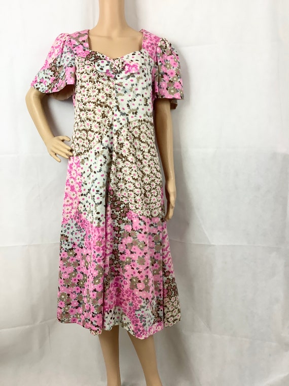 Vintage Clothing Handmade Floral patchwork Dress … - image 6