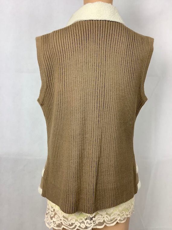 Vintage Vest Ladies Vest Faux Suede Vest Sweater … - image 2
