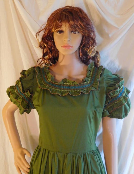 Olive green vintage dress hotsell