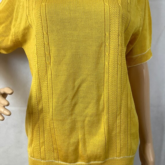 60s - 70s Full Fashion Sweater Mustard Yellow Sho… - image 5