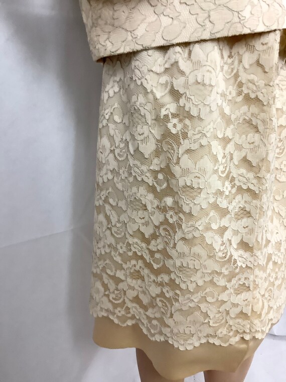 Vintage Bridal Suit Ivory Lace Jacket and Skirt - image 7