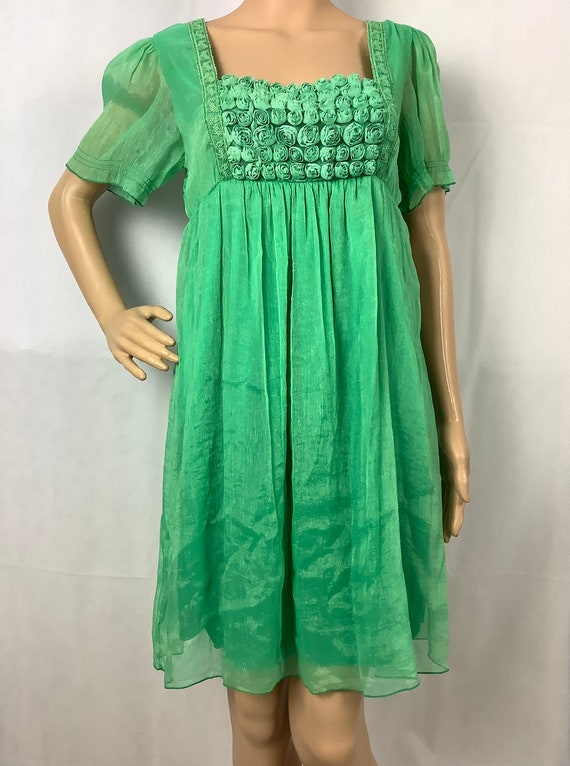 green baby doll dress Cranberry Spritz Velvet Babydoll Dress in Hunter Green Curves main image 0