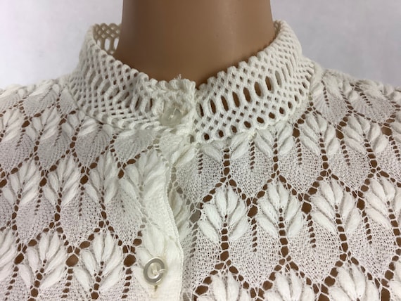 Vintage White Sweater Montgomery Ward Knit Sweater - image 9