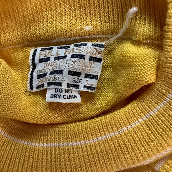 60s - 70s Full Fashion Sweater Mustard Yellow Sho… - image 9