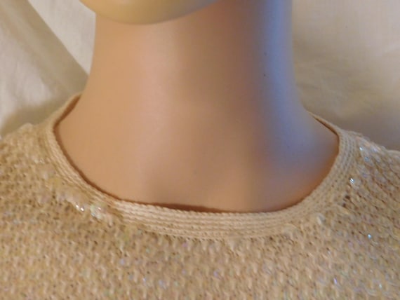 Vintage Sequin Top Sleeveless Knit Sequin Shell W… - image 8