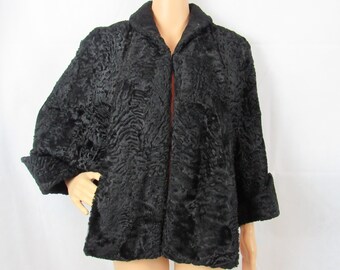 Vintage Lamb Capelet Black Lamb Cape Beck Furs