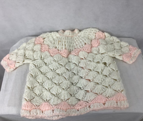 Vintage Baby Clothing Hand Knit Sweater and Cap W… - image 3