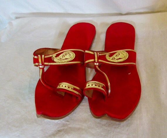red sandals size 5