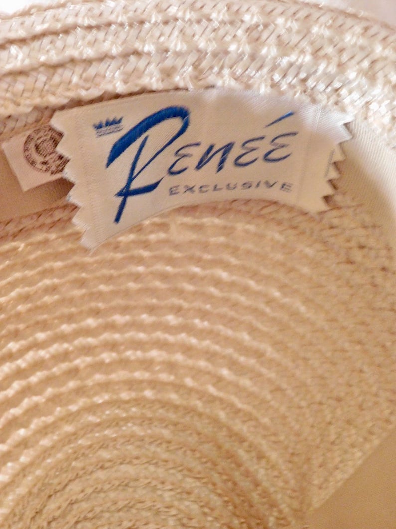 Vintage Fedora Beige Woven Hat with Beige Grossgrain Ribbon and Bow Accent Renee Exclusive image 7