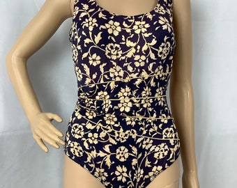 Vintage Swimsuit Suit Yourself Floral One Piece Bathing Suit