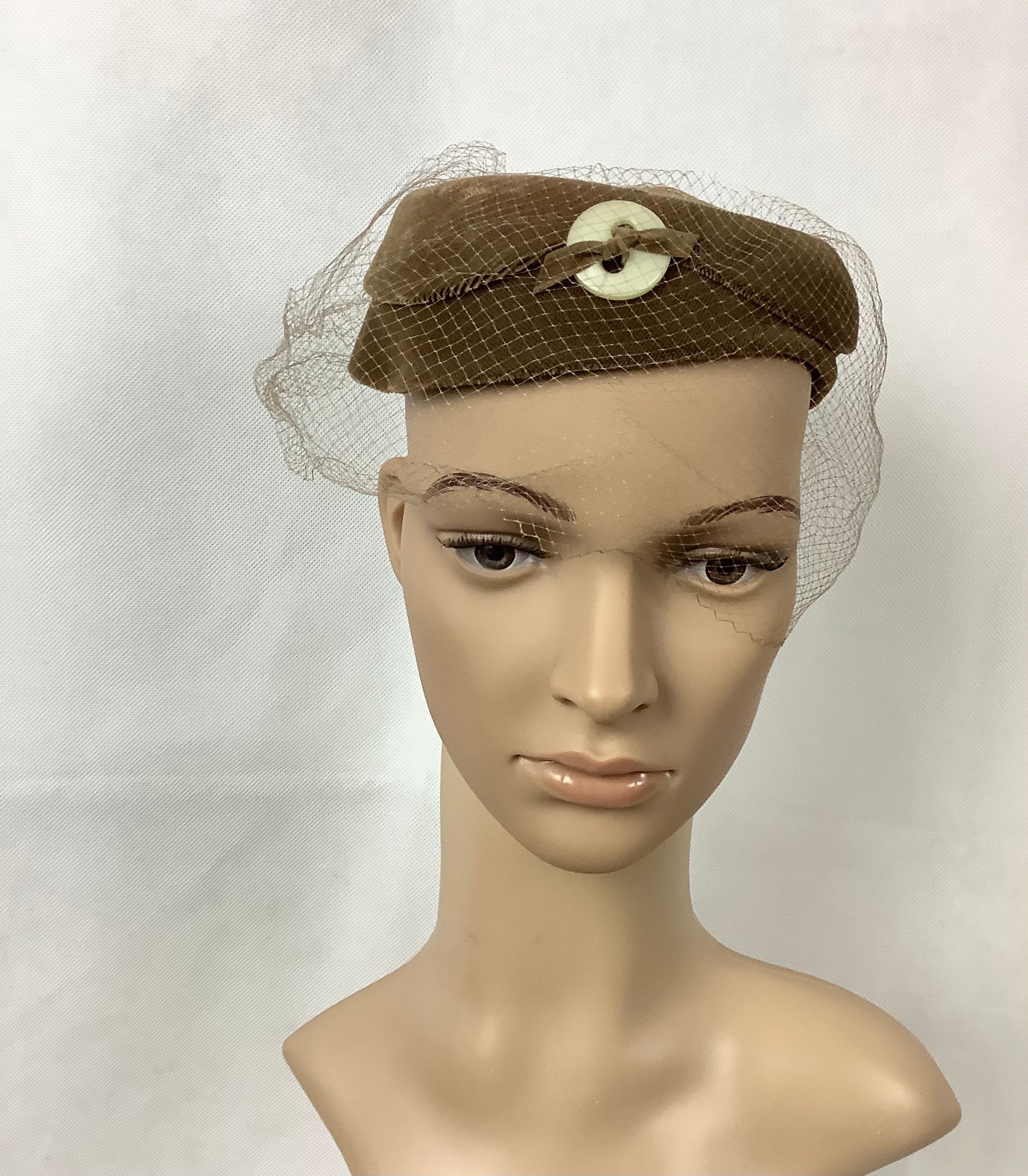Vintage Hats Halo Hat Brown Velvet Hat 1960s Hats Caroline  display picture 2