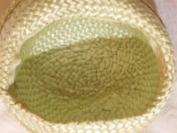 Vintage Straw Hat Avocado Green Straw Hat Grossgr… - image 7