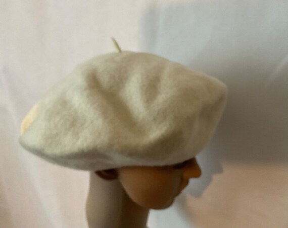 White Beret Wool Beret - image 2