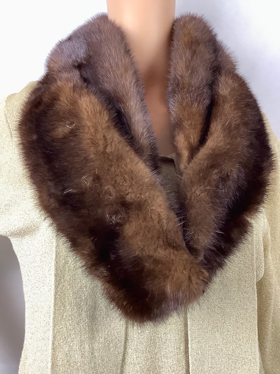 Vintage Mink Collar Dark Brown Mink Collar