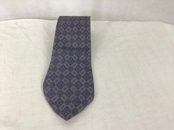 Oleg Cassini Silk Tie Italian Silk Purple Tie Blu… - image 1