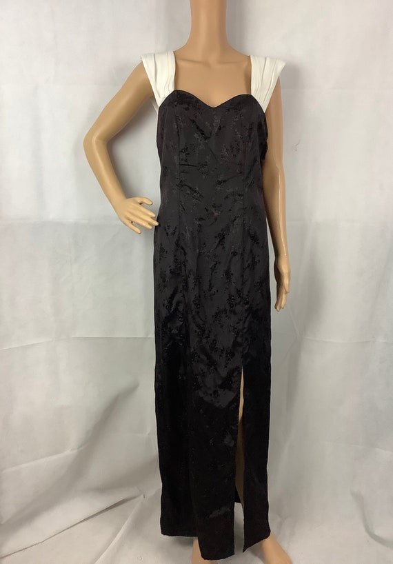 Vintage Gowns Black and White Gown 1980s Gown Prom
