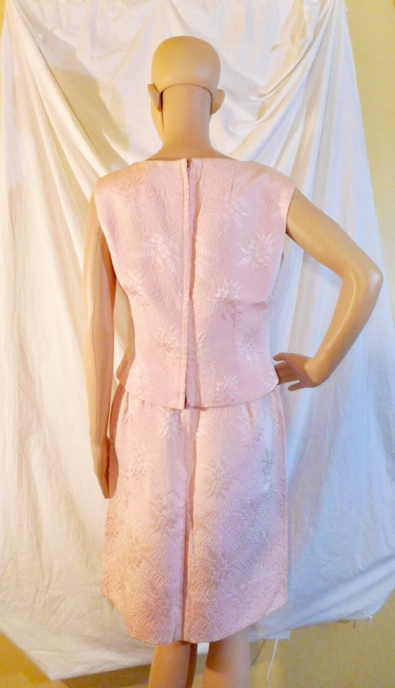 Vintage F Richard Frontman Pink Brocade Cocktail Dress 1960s Couture Cocktail Dress image 4