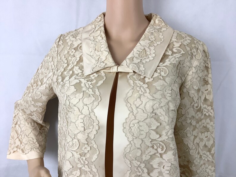 Vintage Bridal Suit Ivory Lace Jacket and Skirt image 3