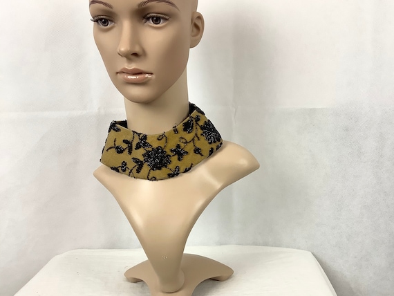 Vintage Collar Black Beaded Collar Ladies Vintage… - image 1