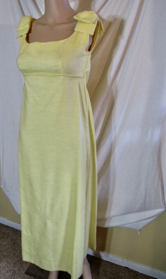 Vintage Evening Gown Yellow Bridesmaid Gown Empir… - image 8